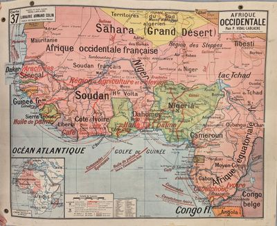 Carte scolaire murale double face - TUNISIE