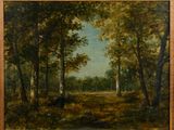 une image représentant un tableau représentant une scène boisée avec des arbres