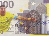 le timbre représente un footballeur