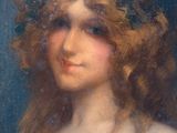 an image of a painting of a woman with a flower in her hair