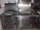 a kitchen with a sink and a stove in it