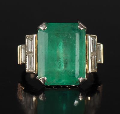 Bague Art déco à degrés en or 750, sertie en son centre d'un…