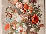 a picture of a painting of flowers in a vase on a table