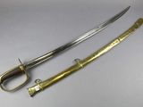 a close up of two swords on a white surface
