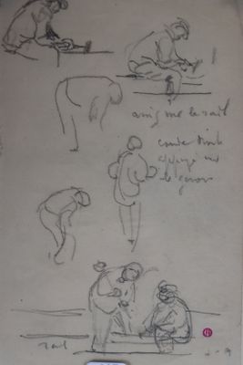 ADLER Jules (1865/1952) - "Etude, pose de rails", crayon mon…