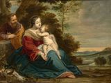 une image d'une peinture représentant une femme tenant un bébé