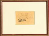 drawing of a dog and a cat in a frame on a white background