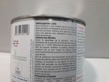 a can of food that is sitting on a table