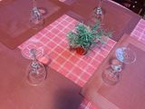 tables set up with place mats and placemats in a restaurant