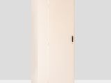 two white cupboards sitting next to each other on a white surface