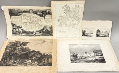 trois anciennes cartes des États-Unis, dont une carte des États-Unis et une carte de la