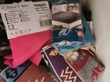 a box full of socks and a pair of shoes