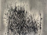 dessin en noir et blanc représentant un tas de bâtons sur un fond gris