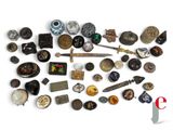 many different types of buttons on a white surface