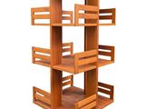 an image of a wooden shelving with shelves on it