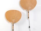 paire d'appliques murales modernes en bambou de style « mid-century », dans le style de Person