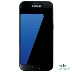a close up of a black samsung galaxy s7 phone