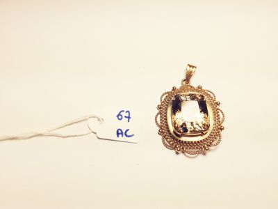 a close up of a gold pendant with a picture of a horse