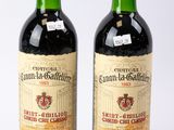 deux bouteilles de vin rouge posées l'une à côté de l'autre sur une surface blanche