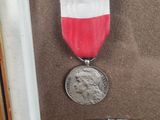 an image of a medal with a ribbon hanging on a wall