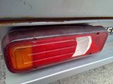 a close up of a red light on the back of a car