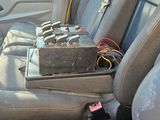 a radio in the back seat of a car
