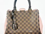 Sac à main Louis Vuitton en toile Damier et cuir