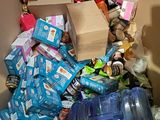 a cardboard box full of various items that are in it