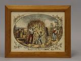 framed picture of a painting of a man and a woman in a field