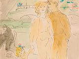 une image représentant un dessin d'un homme et d'une femme avec un enfant