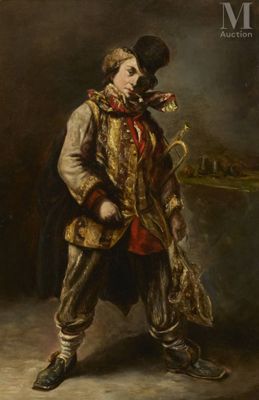 an image of a painting of a man with a pipe in his hand