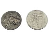 an image of a silver coin with a picture of a woman on it