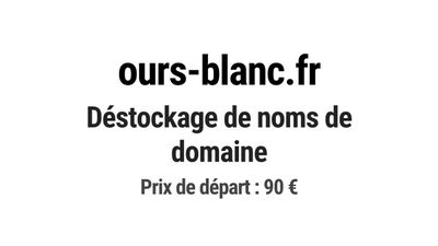 Nom de domaine ours-blanc.fr. Catégorie: Écologie et environ…