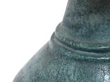 a close up of a green vase on a white background