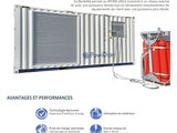 the brochure is designed to look like a shipping container