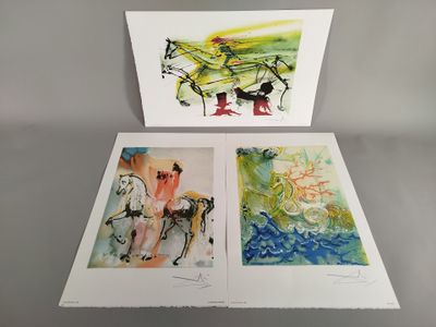 deux tableaux représentant des chevaux et un homme dans une calèche