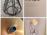 plusieurs photos d'une lampe posée sur une table