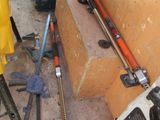 a picture of a construction site with tools on the ground