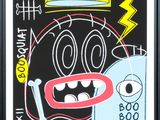 an image of a picture of a painting of a monster and a boo