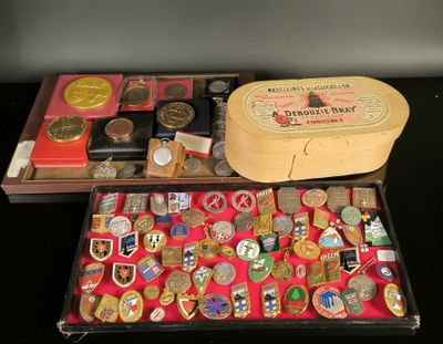 a wooden box filled with lots of different items