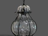 an image of a glass light hanging from a chain