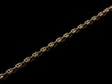 a close up of a gold chain on a black background