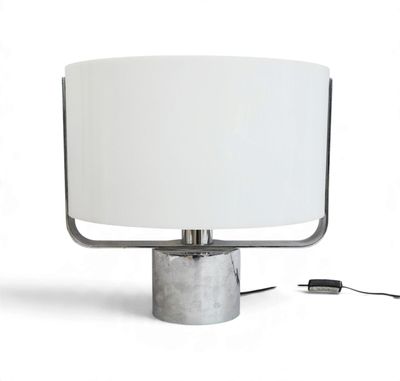 an image of a table lamp with a white shade on it