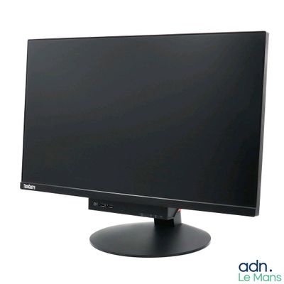 the computer monitor has a black screen on top of it