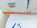 two boxes of orange and white boxes with a blue number on them
