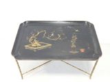 a tray with a design on it sitting on a table