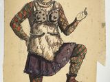 un dessin représentant un homme vêtu d'un costume écossais