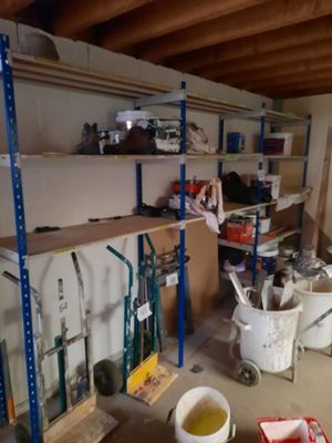 6 m linéaires d'étagères en métal laqué bleu, 120x225x50 cm … - Photo 1