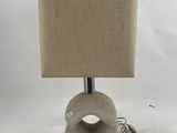an image of a table lamp with a square shade on it