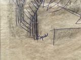 a drawing of a cat sitting on a table